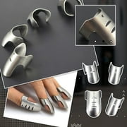 Clearance YOHOME Syuanmuer 4pcs المطبخ الفولاذ المقاوم للصدأ الاصبع حامي الأظافر قطع اليد حارس سكين شريحة آمنة أداة ، قطع لتقطيع الفضة