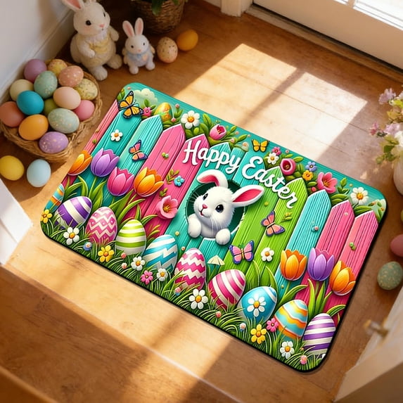 Clearance! YZEGDCH Easter Entryway Rug Doormat Spring Mat for Front Door Mat Indoor Outdoor Bathroom Entrance Decor