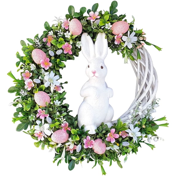 Clearance! YZEGDCH Spring Wreaths for Front Door, Artificial Summer Wreath, Home Wall Farmhouse Springtime Easter Holiday Party Decor