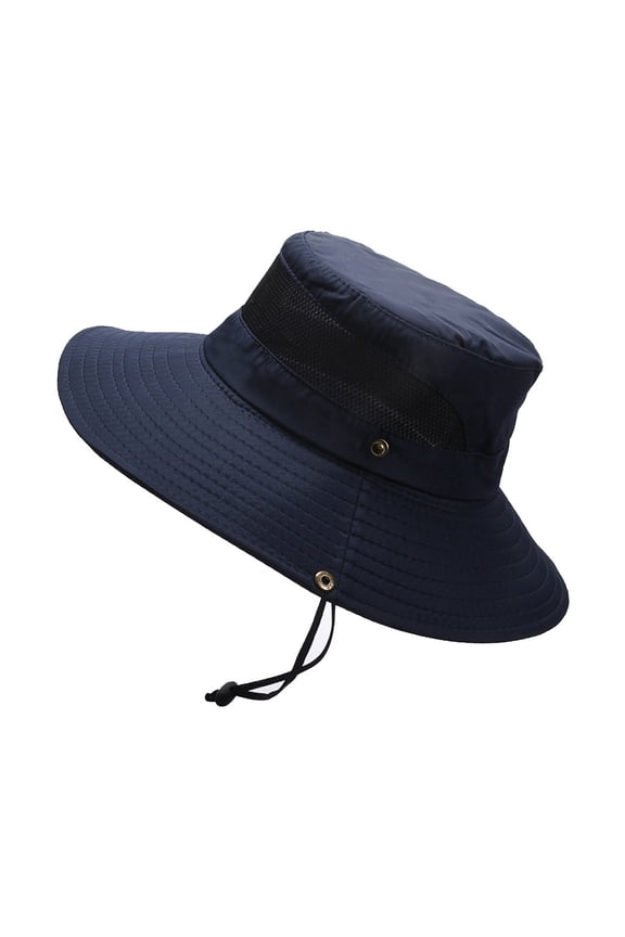 Clearance! Yajing Hats for Men Mens Outdoor Sun Protection Mesh Breathable Fisherman Cap Foldable Bucket Hat One Size Blue