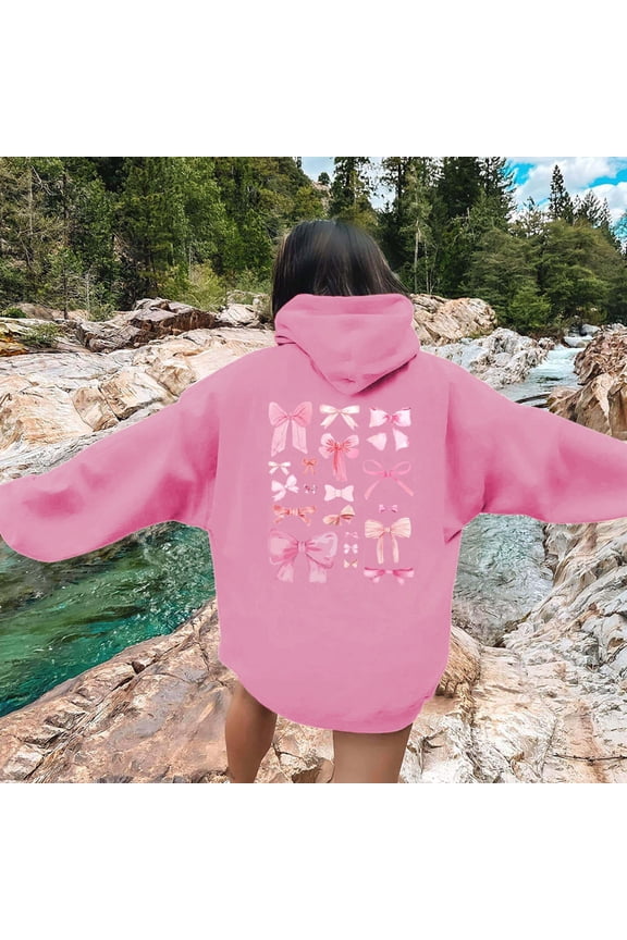 Clothing 2025 Yajing Hoodies for Women Women's Fashionable Youth Campus Top Printed Floral Sweatshirt Hoodie Oversized Hoodies for Women Pink Xxl