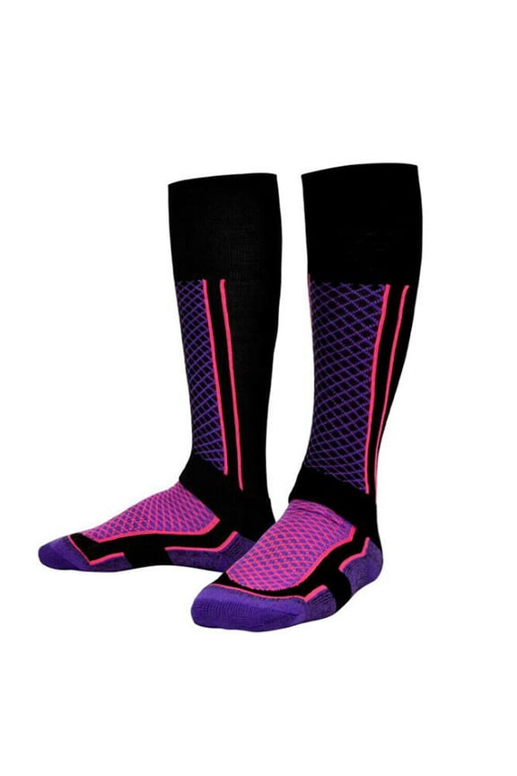 Clearance! Yajing Knee High Stockings for Women Socks Winter Men Outdoor Sports Snowboard Cotton Thermal Warm Long Ski Socks A Purple