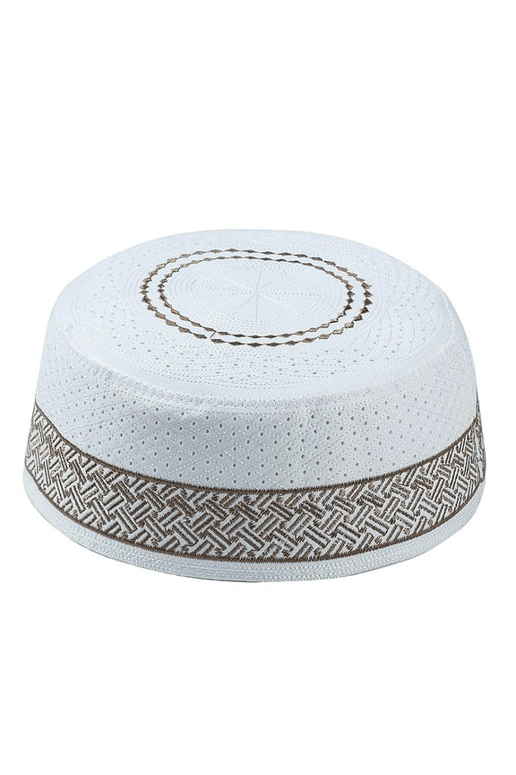 Clothing 2025 Yajing Mens Bomber Hats Snow Hats for Women Muslim Cotton Embroidered Flat Hat for Men M Brown