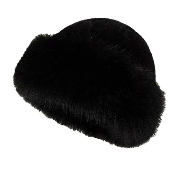 Clearance! Yajing Mens Bomber Hats Snow Hats for Women Thick Plush Imitation Mink Warm Mongolian Hat Ear Versatile Fashion Windproof One Size Black