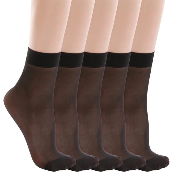 Clearance! Yajing Mens Socks 5 Pairs Solid Perspective Socks Breathable Invisible Socks Mid Tube Socks One Size Black