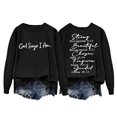 thumbnail image 1 of Clearance! Yajing Oversized Sweatshirt for Women God Says I Am Sweatshirt for Women Winter Sweatshirt Cold Crewneck Sweatshirt Sweatshirt for Women Black L, 1 of 4