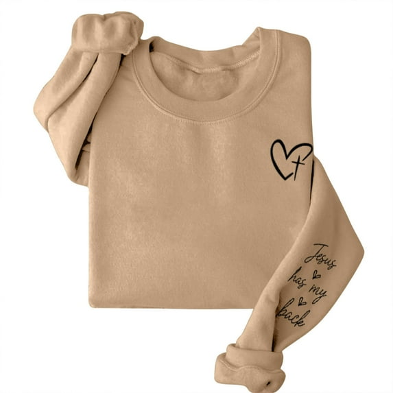 Clothing! Yajing Oversized Sweatshirt for Women Sweatshirt for Women Sweatshirts for Women Has My Back Sweatshirt Inspirational Pullover Graphic Tops M Brown