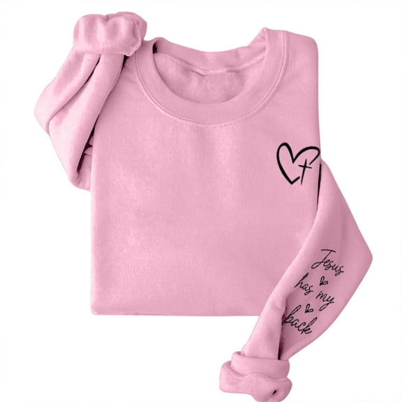 Clothing 2025 Yajing Oversized Sweatshirt for Women Sweatshirt for Women Sweatshirts for Women Has My Back Sweatshirt Inspirational Pullover Graphic Tops S Pink