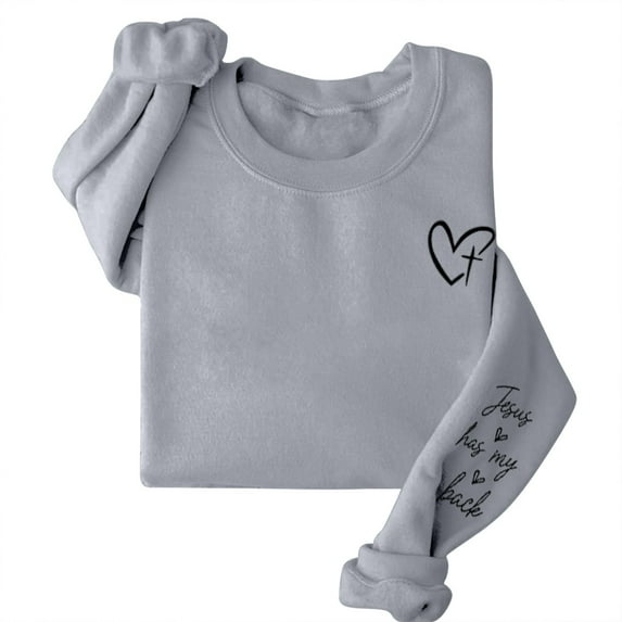 Clothing! Yajing Oversized Sweatshirt for Women Sweatshirt for Women Sweatshirts for Women Has My Back Sweatshirt Inspirational Pullover Graphic Tops Xxl Gray