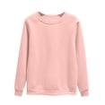 thumbnail image 1 of Clearance! Yajing Crewneck Sweatshirts Women Sweatshirt for Women Pullover Plain Versatile Sweatshirt Without Hood Large Sizes Basic Casual Crew Neck Jumper L Pink, 1 of 5