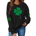 thumbnail image 1 of Clothing 2025 Yajing Oversized Sweatshirt for Women Crewneck Sweatshirts Women St. Pa Trick's Day Sh Amrock Casual Sweatshirt M Black, 1 of 5