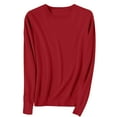thumbnail image 1 of Yajing Pullover Sweaters for Women M Red Light Sweaters for Women Long Sleeve Crew Neck Lightweight Soft Knitted Pullover Knitted Blouse, 1 of 9