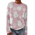 thumbnail image 1 of Clearance! Yajing Pullover Sweaters for Women Women's Vintage Art Print Knit Crew Neck Pullover Sweater Women's Pullover Sweaters Pink Xxxxxl, 1 of 7