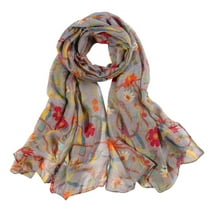 Clothing 2025 Yajing Scarf for Women Women Spring Fashion Long Print Scarf Casual Colored Sunscreen Scarf One Size Gray