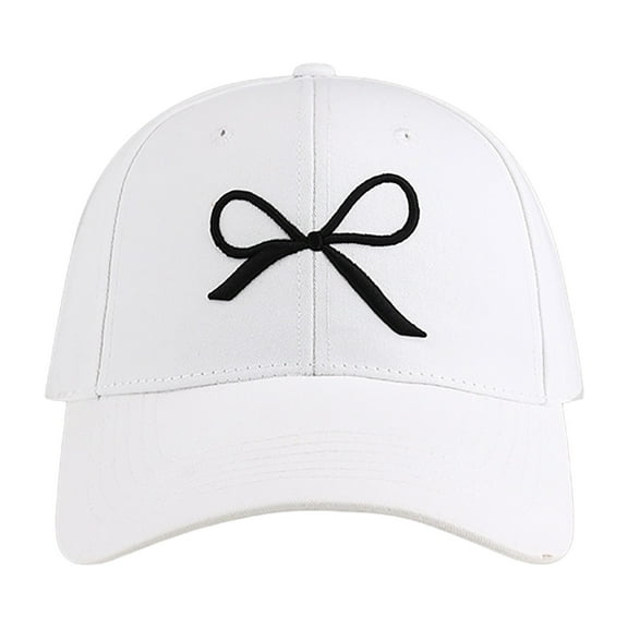 Clearance! Yajing Snapback Hats for Men A White Women's Embroidered Bow Baseball Cap Versatile for Spring and Summer Small Cap Cycling Camping Fashionable Cap