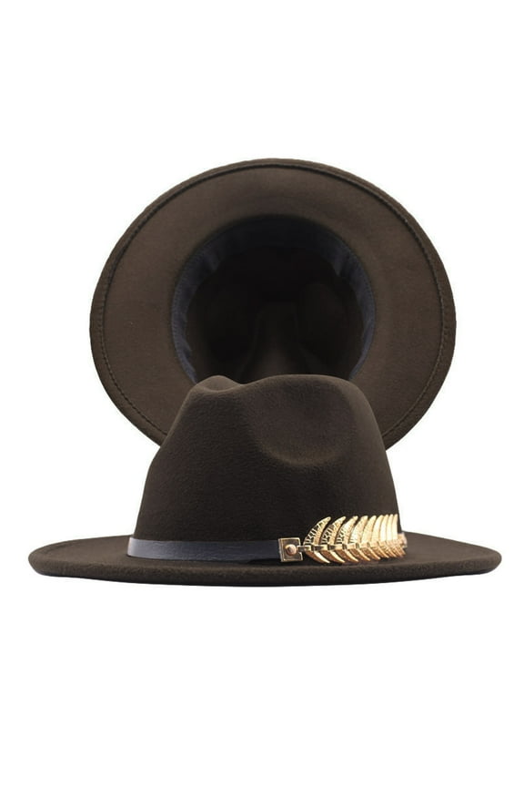 Clothing 2025 Yajing Snapback Hats for Men Baseball Caps Men Womens Classic Wide Floppy Panama Hat Belt Buckle Wool Fedora Hat One Size Brown