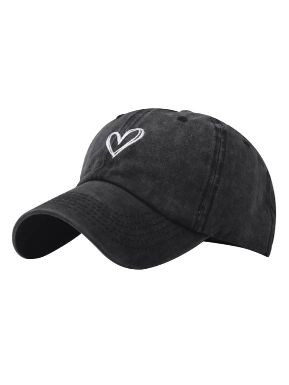 Womens Sun Hat One Size Black Women Summer Fashion Beach Adjustable Washable Cotton Baseball Cap Sun Hat Outdoors Hat