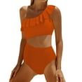 thumbnail image 1 of Yajing One Piece Swimsuit Women Women Cutout Swimsuits One Shoulder Ruffle Cut Out Bathing Suit Swimwear Monokini 2025 Orange Xxl, 1 of 4