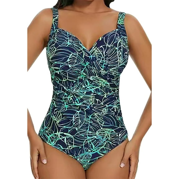 Clothing 2025 Yajing Tankini Swimsuits for Women Xxl Green Solid Color V Neck High Waisted with Top and Top Straps