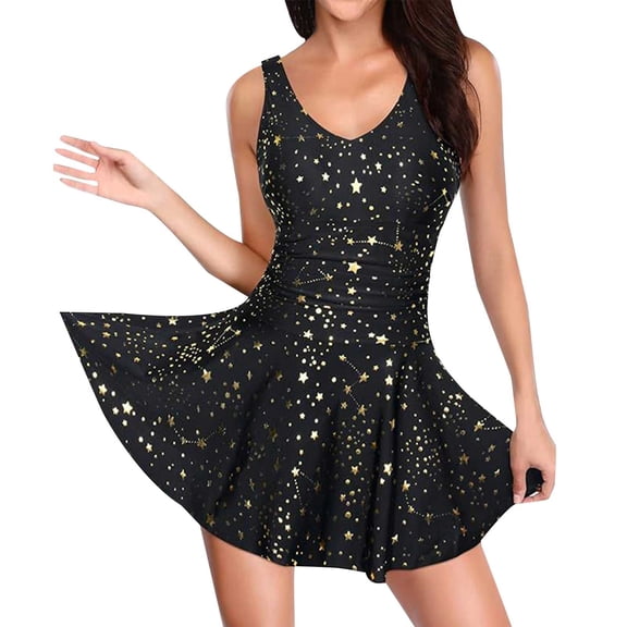 Clearance! Yajing Women's One-Piece Swimsuits Bathing Strap Casual Women Print Swimwear Swimwears L Green