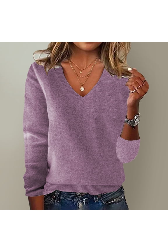 Clearance! Yajing Women's Pullover Sweaters Loose Ladies Sweater Spring and Autumn One Word Shoulder Exposed Shoulder Hood Jacket Sweater Pullover Sweaters for Women Purple M