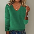 thumbnail image 1 of Clearance! Yajing Women's Pullover Sweaters Loose Ladies Sweater Spring and Autumn One Word Shoulder Exposed Shoulder Hood Jacket Sweater Pullover Sweaters for Women Green L, 1 of 3