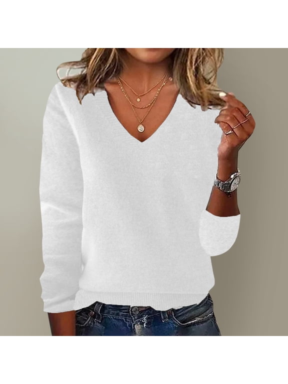 Clearance! Yajing Women's Pullover Sweaters Loose Ladies Sweater Spring and Autumn One Word Shoulder Exposed Shoulder Hood Jacket Sweater Pullover Sweaters for Women White Xl