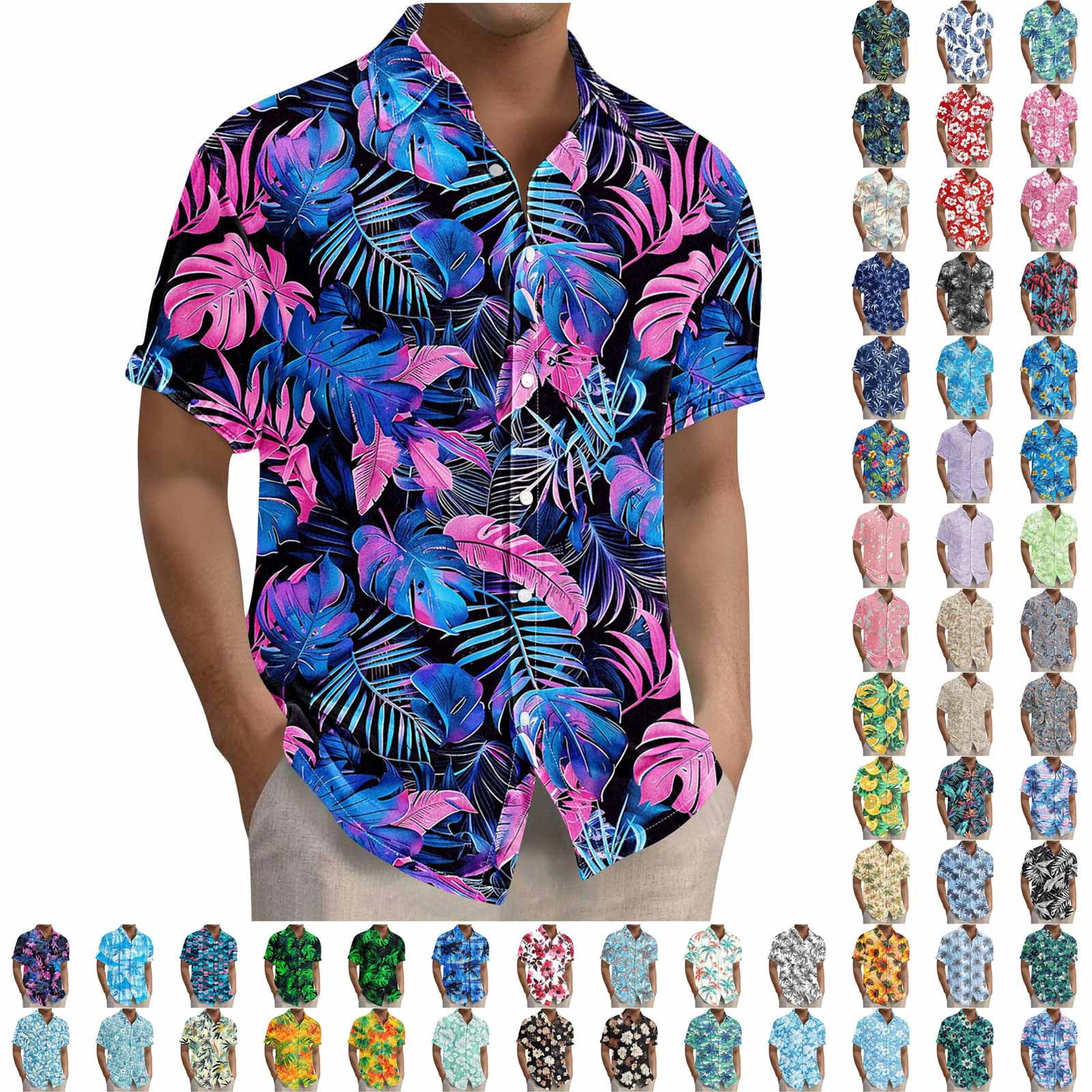 Short Sleeves Hawaiian Resort Cotton Men's Shirt