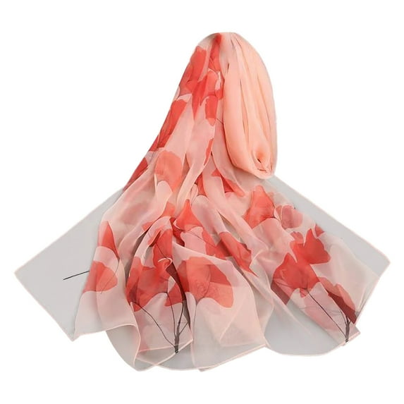 Clearance! Yigetop Women's Scarves & Wraps Women's Summer Sunscreen Soft Sand Silk Scarf Long Shawl Autumn Scarf Beach Scarf Orange, One Size