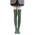 thumbnail image 1 of Clearance! Yigetop Women's Socks Women's Thickened Warm Knee Socks Thick Socks Thigh High Tube Plush Stockings Army Green, One Size, 1 of 5