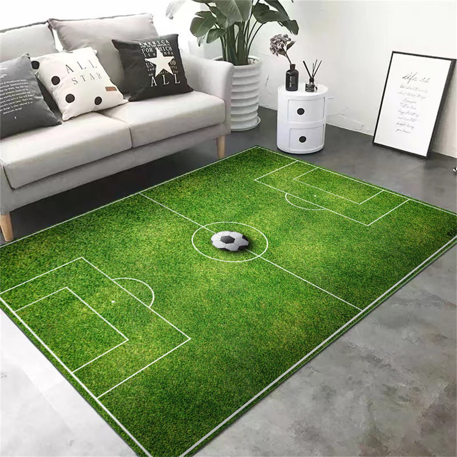 Clearance!Ymkly Rug,Soccer Area Rug Football Field Carpet Non Slip