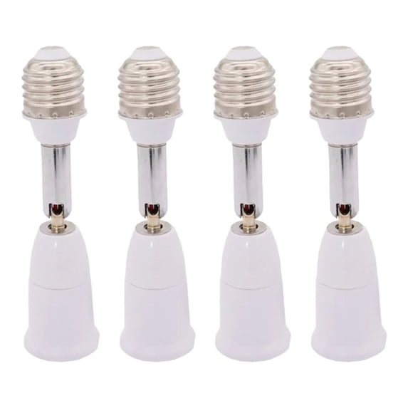 Clearance! Ynlkorvg Floodlight E27 to E27 Light Socket Extender Extension Socket Extender Adapter E27 Medium Base Bulb Converter Max 180 Bendable Adjustable Extension Adapter (4 Pack) White