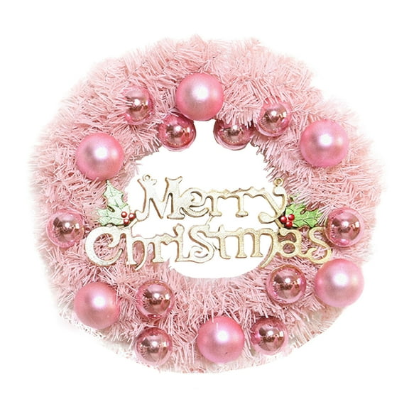 Clearance! Ynlkorvg Wreath Wreath Christmas Wreaths for Front Door 18 Inch with Merry Christmas Sign Holiday Door Wreath Xmas Wreath for All Seasons Home Decor Pink