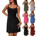 thumbnail image 1 of Young Adult Dresses Woman Fashion Comfortable Summer Solid Color Camis Sleeveless Round Neck Dress S-2XL Gift for Her, 1 of 8
