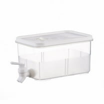 Clearance！ Yshop Storage Containers Plastic cold water jug with tap for refrigerator. Large 3L capacity for fruit juice, beverages, etc. Perfect for parties & home use. White Plastic