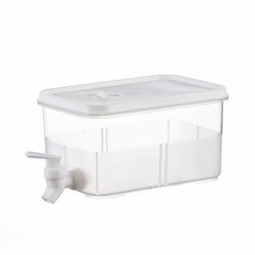 Clearance！ Yshop Storage Containers Plastic cold water jug with tap for refrigerator. Large 3L capacity for fruit juice, beverages, etc. Perfect for parties & home use. White Plastic