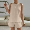 thumbnail image 1 of Deals Yteetum 2025 Short Sets for Women Summer Solid Color Loose Sleeveless T Shirts and Shorts Sets Ladies Comfortable Lightweight Tank Top and Ruffle Soft Shorts Two Piece Set Suits, 1 of 9