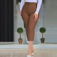 thumbnail image 1 of Yteetum Cropped Pants for Women Solid Color Slim Pocket Waist Design 3/4 Length Trousers Ladies Fashionable Casual Comfortable Tight Fitting Pants XXXL, 1 of 6