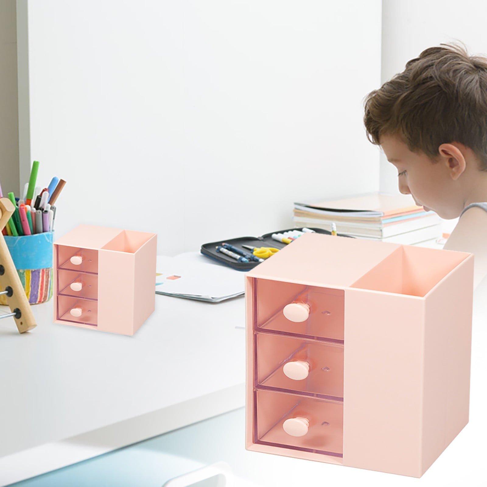 Clearance! Yueity Pencil Holder Plastic Desk Organizer for Office