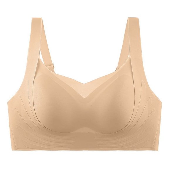 Yunmei Sports Bras for Women Women's Comfortable and Traceless Chest Gathered Without Rings Soft Support Collar Closure Anti Drop Bra Seamless Bras for Women Brown M