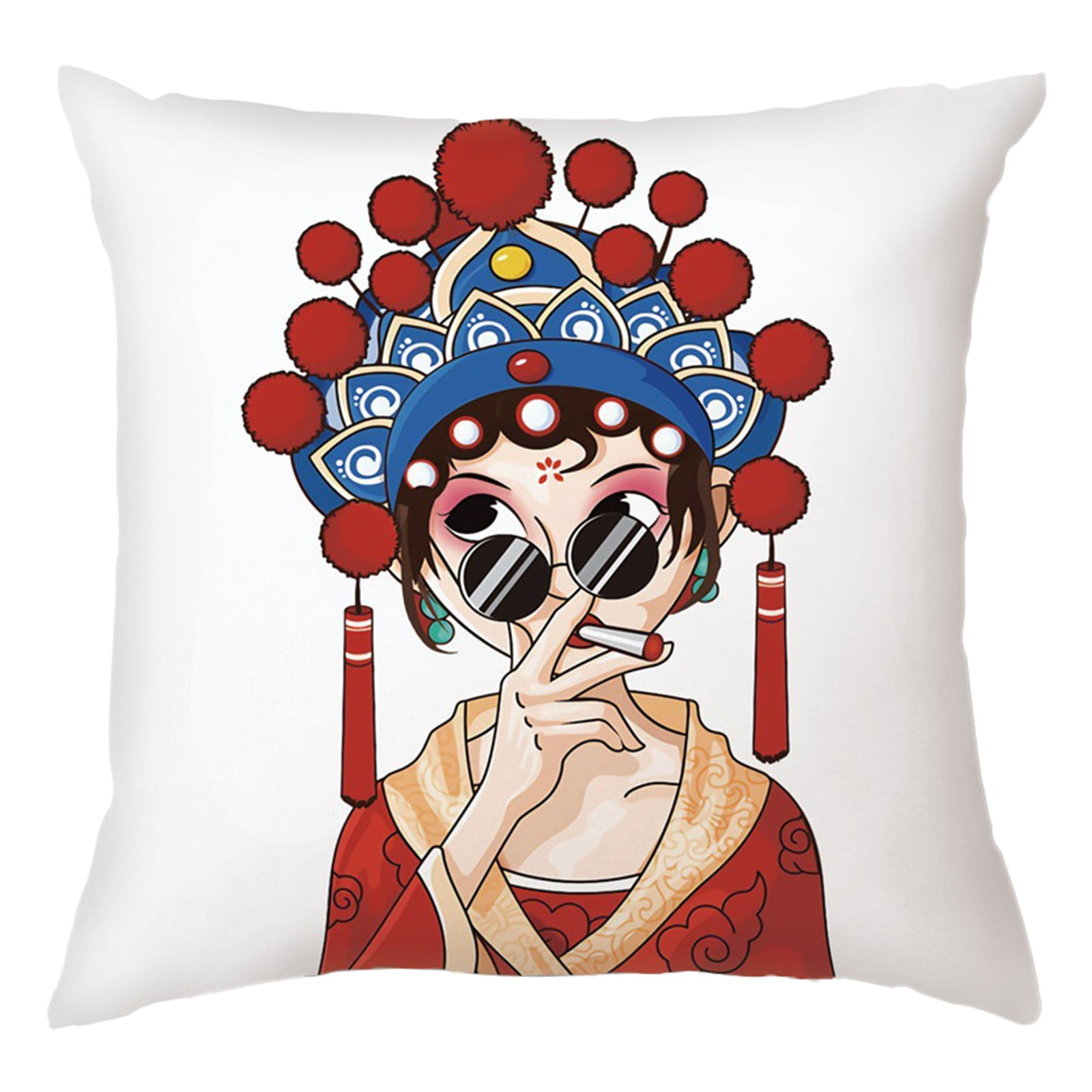 Clearance! Yuseik 45X45Cm Digital Printed Peach Skin Cushion Cover