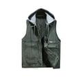 thumbnail image 1 of Clearance! ZVNAΖH Men's Sleeveless Denim Jacket Detachable Hooded Jacket Outerwear Vest, 1 of 3