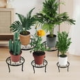 thumbnail image 1 of Clearance! Zainafacai Plant Rack Art Small Flower Rack Five Piece Set Single Layer Desktop Minimalist Floor Flower Pot Rack Balcony Living Room 5X Stand Rack Black, 1 of 8