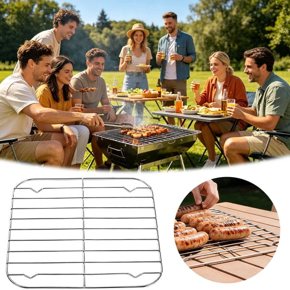Clearance! Zguuel 21x21cm Stainless Steel Baking Rack, Wire Cooling Grid for Oven Roasting, Silver