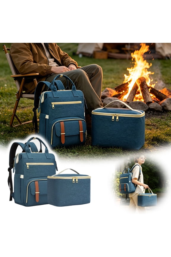 Clearance! Zguuel 3-in-1 Versatile Backpack Lunch Bag, Insulated Tote for Work Travel Outdoor Picnic, Navy 45x37x17cm
