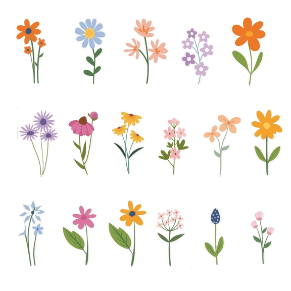 Clearance! Zguuel 8 Pcs Ceramic Tile Wall Stickers, Self Adhesive Floral Decals for Home Living Room