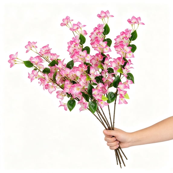Clearance! Zguuel Artificial Bougainvillea Hanging Flowers, UV Resistant Silk Flower Vine, Outdoor Bougainvillea for Porch Garden Patio Balcony Decor, Multicolor