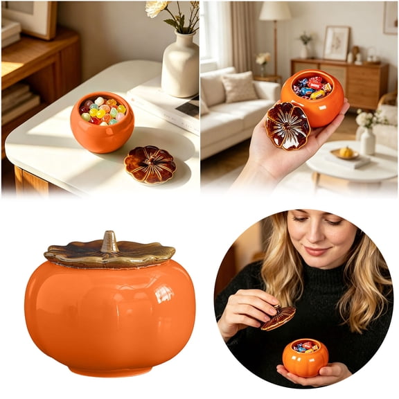 Clearance! Zguuel Ceramic Storage Jar with Lid, Fruit Shaped Canister, Sealed Decorative Kitchen Container for Candy Cookies, Fruit Design Pantry Storage Jar for Home Kitchen Countertop