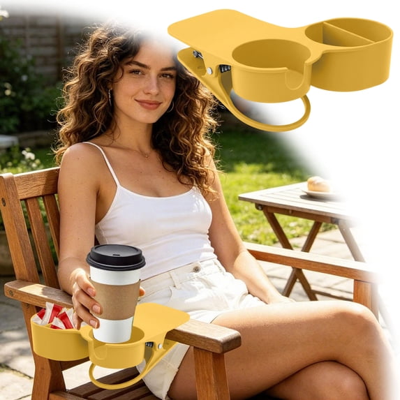 Clearance! Zguuel Clamp on Drink Holder, Portable Beach Cup Holder for Chair Desk Pool