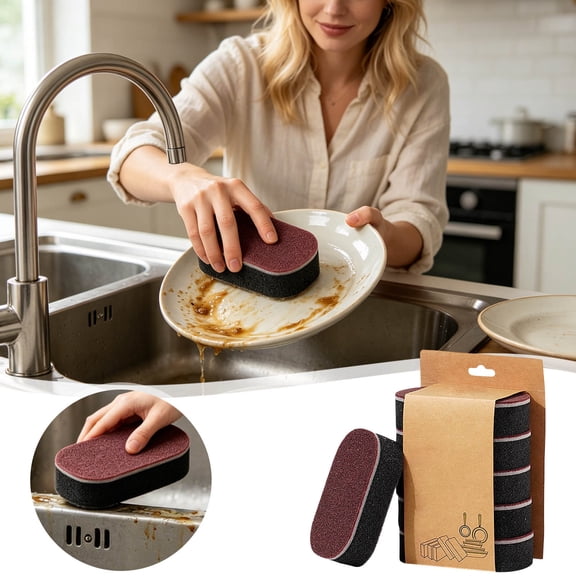 Clearance! Zguuel Cleaning Brush Cleaning Brush Sponges Cleaning Eraser Heavy Duty Sponge Foam Pads Functional Household Cleaning Kitchen Dish Sponge for Bathroom Bathtub Floor Baseboard W